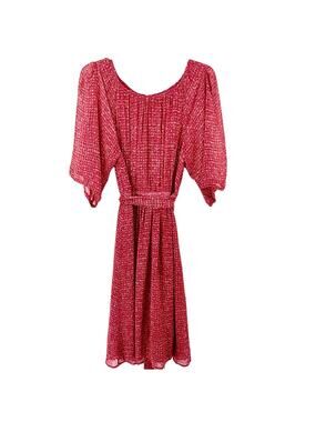 Rachel Zoe Olivia Silk Midi Dress Rust Orange size 10